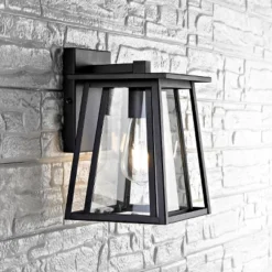 Stern Outdoor Wall Lantern - PLT4004 - Clear/Black - Safavieh -Lighting Store GUEST 004046f1 580c 4fe9 89ab 6ad8e1bf574d