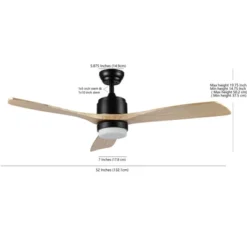 Vencin Led Light 52" Ceiling Fan - CLF1020 - Black - Safavieh -Lighting Store GUEST 009a047f c18a 48a9 9bb6 0cdfb68ba717