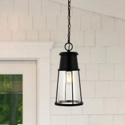 Laela 8.4" Outdoor Pendant - PLT4035 - Black - Safavieh -Lighting Store GUEST 051a2b89 0314 4b2c 8ed7 dd6af2453346