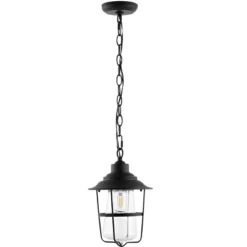 Penber 8.5" Outdoor Pendant - PLT4039 - Black - Safavieh -Lighting Store GUEST 0621f33e 705f 49d1 b4d9 42a146987311