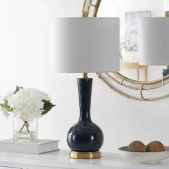 Gaetna Glass Table Lamp - Navy - Safavieh