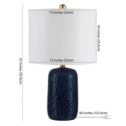 Huxley Table Lamp (Set Of 2) - 22 Inch Height - TBL4354 - Navy Blue - Safavieh -Lighting Store GUEST 07a964d9 f531 4fb7 9d83 20c52092311e