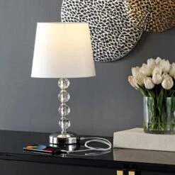 Nola Stacked Crystal Ball Lamp - 16 Inch Height - LIT4123 - Safavieh -Lighting Store GUEST 0aec2b5f 90fd 48ac 9ed8 be7e3f007432