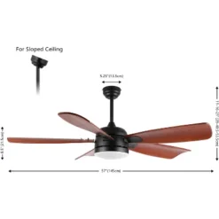 Durden Led Light 57" Ceiling Fan - CLF1029 - Black - Safavieh -Lighting Store GUEST 0d8d05af ecee 4b48 ab3d 27a41f5cd6b6