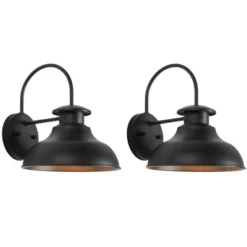 Lighting Store 37 Linden 10" Outdoor Wall Sconce (Set Of 2) - PLT7001 - Black - Safavieh