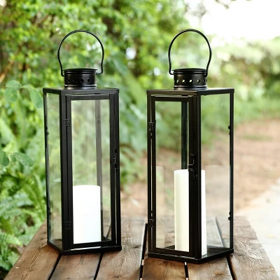 Lorient 21.5" Indoor/Outdoor Lantern (Set Of 2) - PLT4069 - Black - Safavieh 4 Lorient 21.5" Indoor/Outdoor Lantern (Set Of 2) - PLT4069 - Black - Safavieh - Image 2