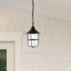 Penber 8.5" Outdoor Pendant - PLT4039 - Black - Safavieh -Lighting Store GUEST 12fda771 0c98 47a2 a35b 778a245df3a8