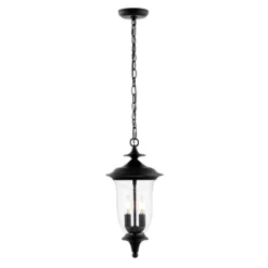 Dowell 9" Outdoor Pendant - PLT4033 - Black - Safavieh