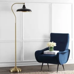 Stefan Floor Lamp - FLL4046 - Brass/Black - Safavieh