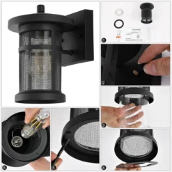 Osprey 7.5" Outdoor Sconce (Set Of 2) - PLT4029 - Black - Safavieh -Lighting Store GUEST 26b25a14 6617 48a5 a7e4 48f3373a70bc