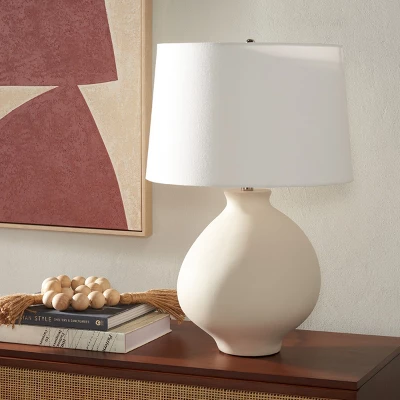 Costa Table Lamp - 25.5 Inch Height - TBL2009 - White - Safavieh 3 Costa Table Lamp - 25.5 Inch Height - TBL2009 - White - Safavieh