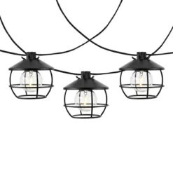 Agitha LED Outdoor String Lights - 120" - 10 Light - PLT4051 - Black - Safavieh -Lighting Store GUEST 27eb14ee 6487 46a7 b527 235cf76a8ee3