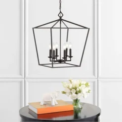 Velsa 6Lt Pendant - Oil Rubbed Bronze (Black) - Safavieh -Lighting Store GUEST 2a956501 5148 4257 a8ac 68c3e6982324