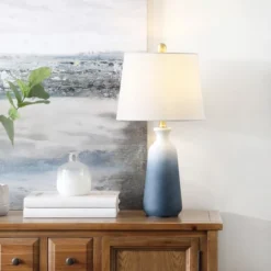 Narem Table Lamp - White/Blue - Safavieh -Lighting Store GUEST 2b49e2c6 8601 4062 bcdd fb11a97ca6cb