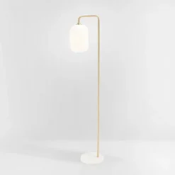 Santina 60" Floor Lamp - FLL7007 - Gold/White Marble - Safavieh -Lighting Store GUEST 316fd2f4 ac38 44bc a786 ee05c44ff10f