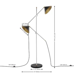 Dwyer 2 Light 67.5 Inch Floor Lamp - Black/Chrome - Safavieh -Lighting Store GUEST 31e6990f 54e8 49c8 896c d33e69787eb6