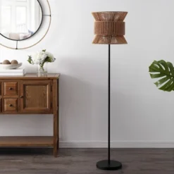 Boyer 60" Floor Lamp - FLL4100 - Natural/Black - Safavieh -Lighting Store GUEST 33b486c5 f383 4022 9c24 fdf3a1158eea