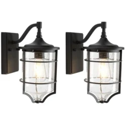 Rueda 8.5" Outdoor Wall Sconce (Set Of 2) - PLT7038 - Bronze - Safavieh