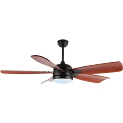 Lighting Store 7 Durden Led Light 57" Ceiling Fan - CLF1029 - Black - Safavieh