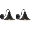 Graylyn 9" Outdoor Wall Sconce (Set Of 2) - PLT7016 - Black - Safavieh -Lighting Store GUEST 358c922e 8739 4370 99d9 91868b700c97