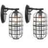 Rigel 8" Outdoor Sconce (Set Of 2) - PLT7032 - Black - Safavieh