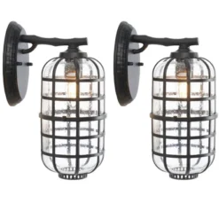 Rigel 8" Outdoor Sconce (Set Of 2) - PLT7032 - Black - Safavieh