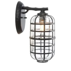 Rigel 8" Outdoor Sconce (Set Of 2) - PLT7032 - Black - Safavieh -Lighting Store GUEST 387a769a 208c 45d3 a955 04d9281843e1