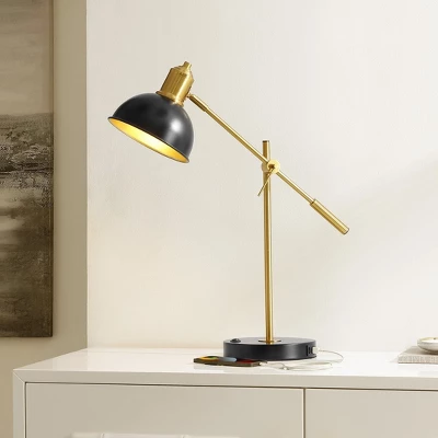 Amur Table Lamp W/ USB Port - 24 Inch Height - TBL4456 - Black/Brass - Safavieh 5 Amur Table Lamp W/ USB Port - 24 Inch Height - TBL4456 - Black/Brass - Safavieh - Image 3