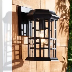 Carwen 8.46" Outdoor Sconce (Set Of 2) - PLT7008 - Black - Safavieh -Lighting Store GUEST 3a763436 dec9 42db 9b52 86e1d86a45ee