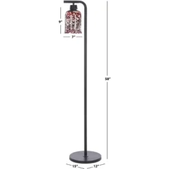 Nezara 58" Floor Lamp - FLL3010 - Black/Brown Tortoise - Safavieh -Lighting Store GUEST 3ab8112f 29a2 42b2 8373 d0abb3088411