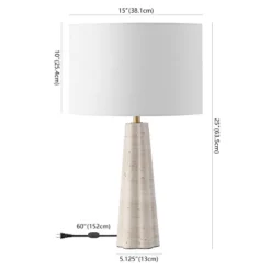 Naveen Travertine Table Lamp - CTL1082 - Travertine/White - Safavieh Couture -Lighting Store GUEST 3c2d784c 9984 4a67 a2bb 941323bd757d