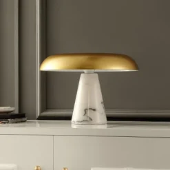 Vaughan 10" Table Lamp - Brass Gold/White - Safavieh