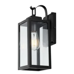 Clemens 6.65" Outdoor Sconce (Set Of 2) - PLT4018 - Black - Safavieh