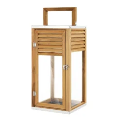 Alenna 21.25" Indoor/Outdoor Lantern - PLT4079 - Light Brown - Safavieh -Lighting Store GUEST 4549c9ea 0caa 44e6 985c 7558c6dd8bd3