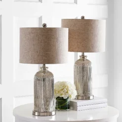 Ashson Table Lamp (Set Of 2) - 26 Inch Height - TBL4217 - Mercury - Safavieh
