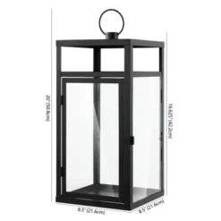 Fraleigh 20" Indoor/Outdoor Lantern - Black - PLT4074 - Safavieh -Lighting Store GUEST 4bb34770 0a6c 4ac8 8d64 f906105dcb9a