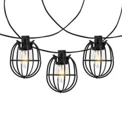 Garnet LED Outdoor String Lights - 120" - 10 Light - PLT4055 - Black - Safavieh -Lighting Store GUEST 4ea398bc 738a 43ac b6ce dec9666aa116