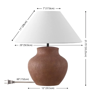 Clay 21.75" Table Lamp - TBL4656 - Brown - Safavieh 6 Clay 21.75" Table Lamp - TBL4656 - Brown - Safavieh - Image 4