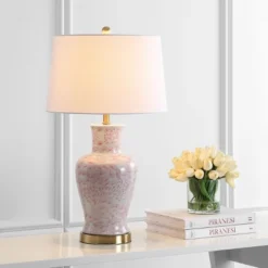 Calli Table Lamp (Set Of 2) - 28 Inch Height - TBL4161 - Pink/White - Safavieh -Lighting Store GUEST 53f101a7 1ce4 4184 951d 073d739d9877