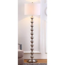 58.5" Reflections Stacked Ball Floor Lamp (Includes LED Light Bulb) Nickel - Safavieh -Lighting Store GUEST 59345888 e71b 4688 a2c4 19f3134e0c7d