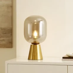 Rain Table Lamp - 18 Inch Height - TBL4523 - Smoke Grey/Brass - Safavieh -Lighting Store GUEST 5aac86f6 b691 49dc 9c34 63d43b6be0c0