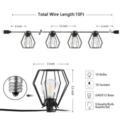 Bowne 10 Light LED 120" Outdoor String Light - PLT4053 - Safavieh -Lighting Store GUEST 5df0d81d 806b 4e8b a861 29e474dc02f8
