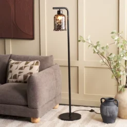 Nezara 58" Floor Lamp - FLL3010 - Black/Brown Tortoise - Safavieh -Lighting Store GUEST 5e1b8a94 d48f 44dc 84e7 ce57b613c9da