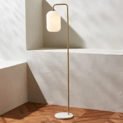 Santina 60" Floor Lamp - FLL7007 - Gold/White Marble - Safavieh -Lighting Store GUEST 5ed0ab89 a1a2 4b0f 97ba ec1f3d89426a