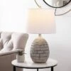 Dewlen Table Lamp - 24 Inch Height - TBL4421 - Brown/White - Safavieh