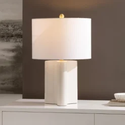 Anessa Table Lamp - 23 Inch Height - TBL4611 - Cream/Brass - Safavieh -Lighting Store GUEST 65fa7b9a 052e 41bf 92a5 93cad6fb73c3