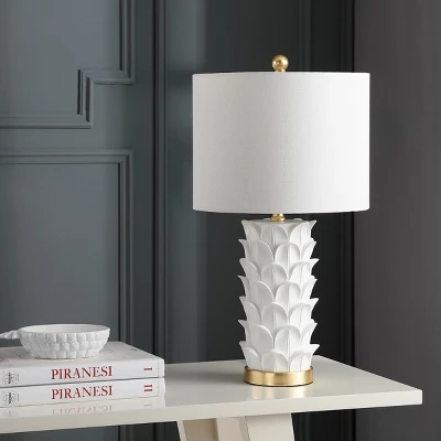 Nico Table Lamp (Set Of 2) - 25 Inch Height - TBL4116 - White/Gold - Safavieh 6 Nico Table Lamp (Set Of 2) - 25 Inch Height - TBL4116 - White/Gold - Safavieh - Image 4