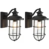 Adelle 8.5" Outdoor Sconce (Set Of 2) - PLT7012 - Black - Safavieh