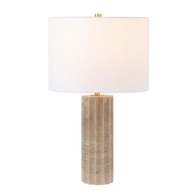 Remi 23.5" Travertine Table Lamp - Beige - Safavieh 4 Remi 23.5" Travertine Table Lamp - Beige - Safavieh - Image 2