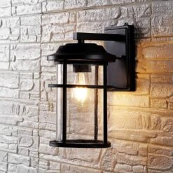 Cianna 9.5" Outdoor Sconce (Set Of 2) - PLT4017 - Black - Safavieh -Lighting Store GUEST 6e958573 bef0 40cb 9825 7aff9f88ddcc